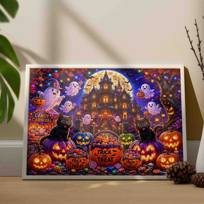 Black Cats Candy Carnival Jigsaw Puzzle