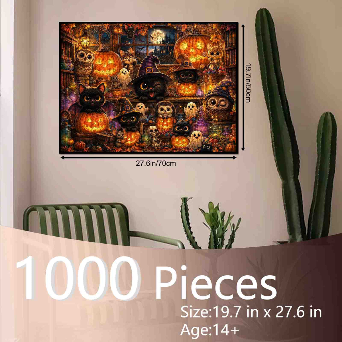 Black Cats Pumpkin Workshop Jigsaw Puzzle