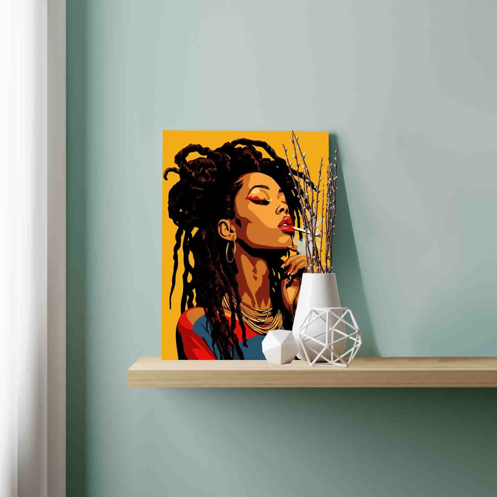Black Girl with Dreadlocks Paint by Numbers