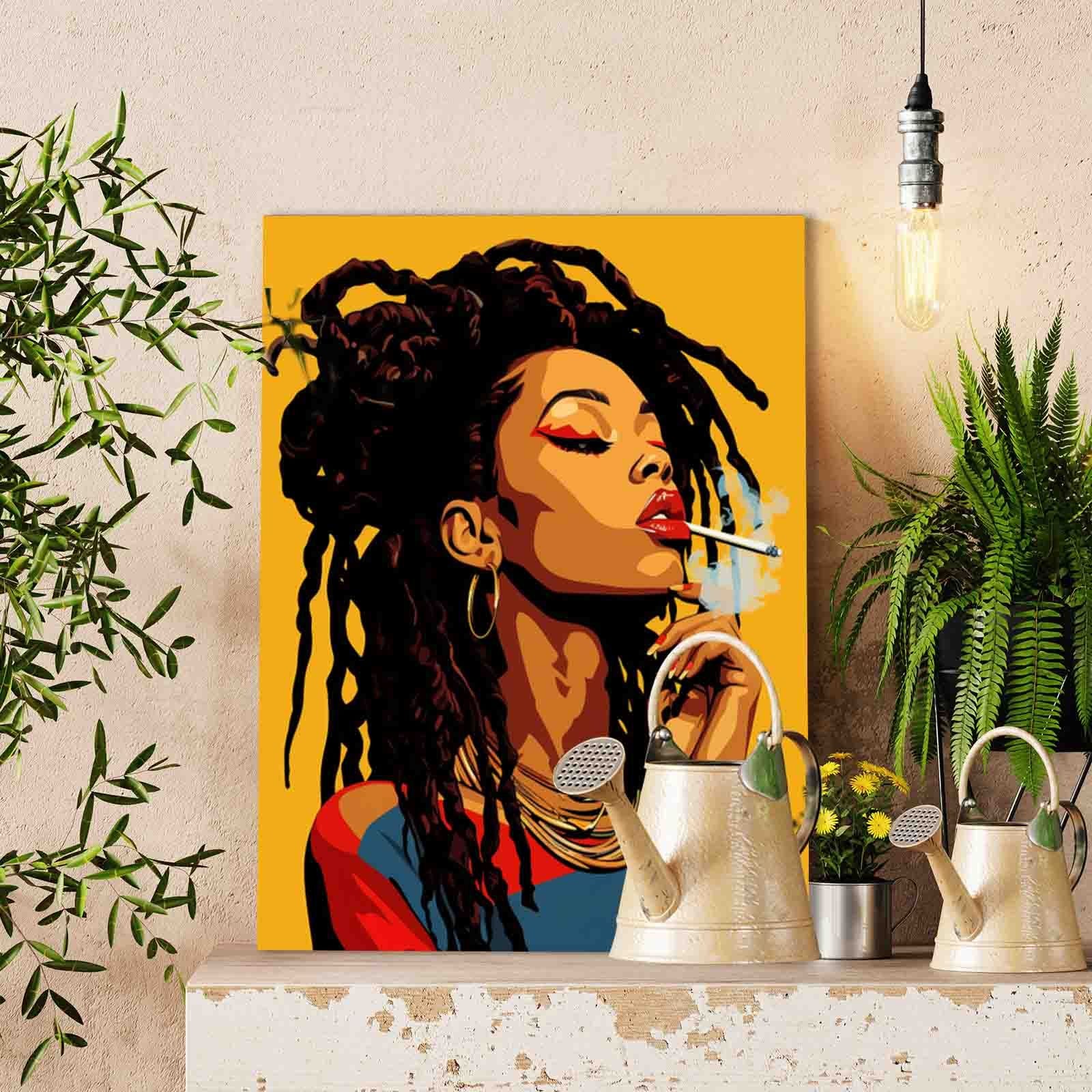Black Girl with Dreadlocks Paint by Numbers