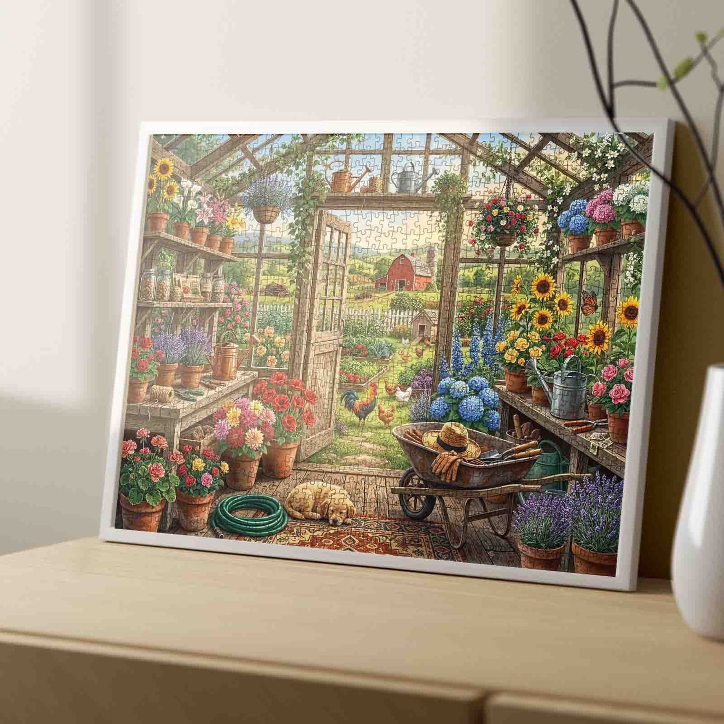 Blooming Farmhouse Greenhouse Jigsaw Puzzle