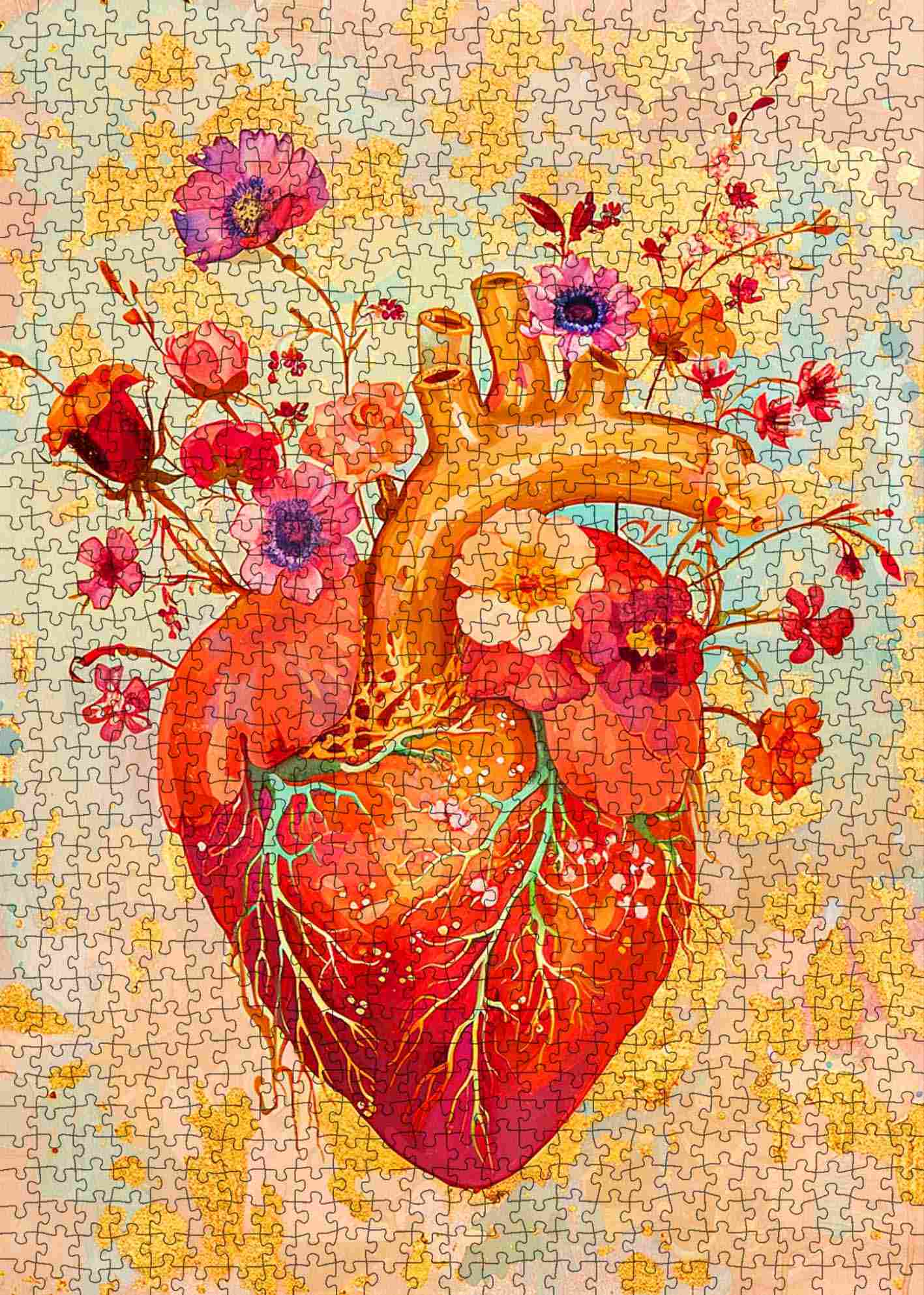 Blooming Heart Artistic Jigsaw Puzzle