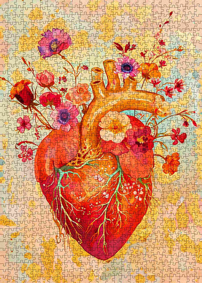 Blooming Heart Artistic Jigsaw Puzzle