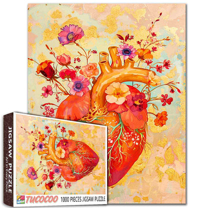 Blooming Heart Artistic Jigsaw Puzzle