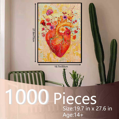 Blooming Heart Artistic Jigsaw Puzzle