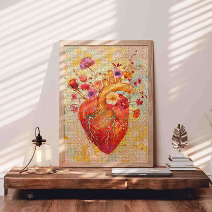 Blooming Heart Artistic Jigsaw Puzzle