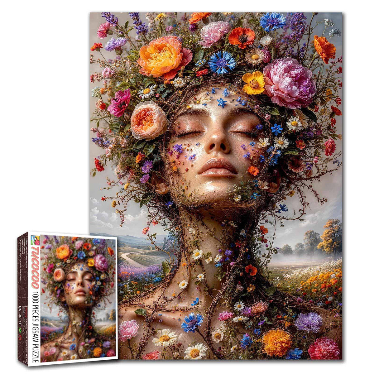 Blooming Mother Nature Portrait Jigsaw Puzzle