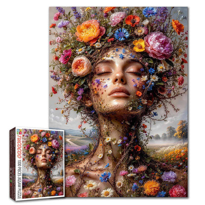 Blooming Mother Nature Portrait Jigsaw Puzzle