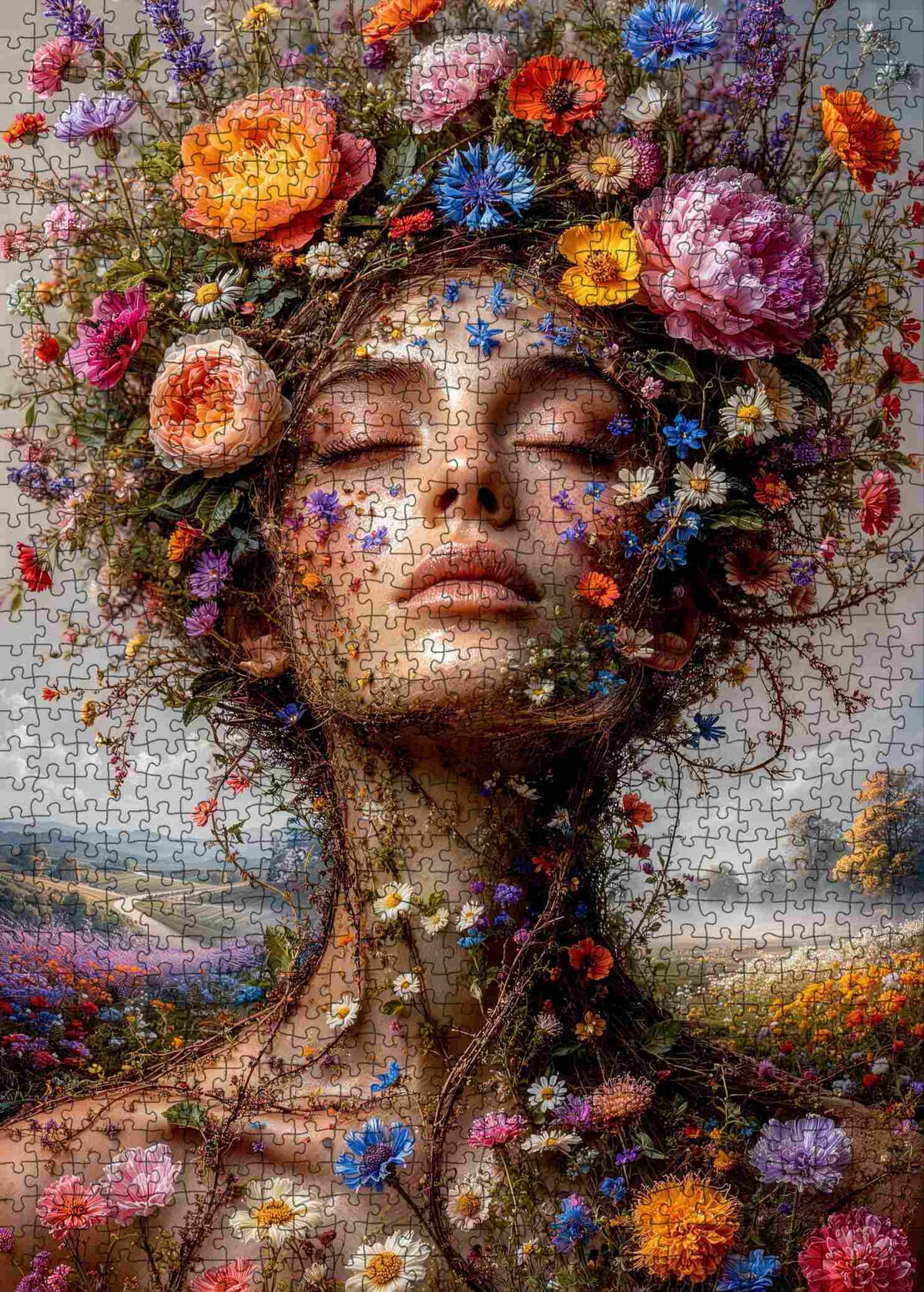 Blooming Mother Nature Portrait Jigsaw Puzzle