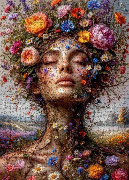 Blooming Mother Nature Portrait Jigsaw Puzzle