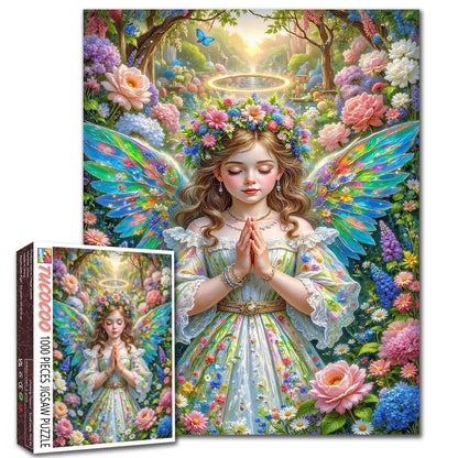 Blossom-Winged Fairy in Enchanted Garden Jigsaw Puzzle