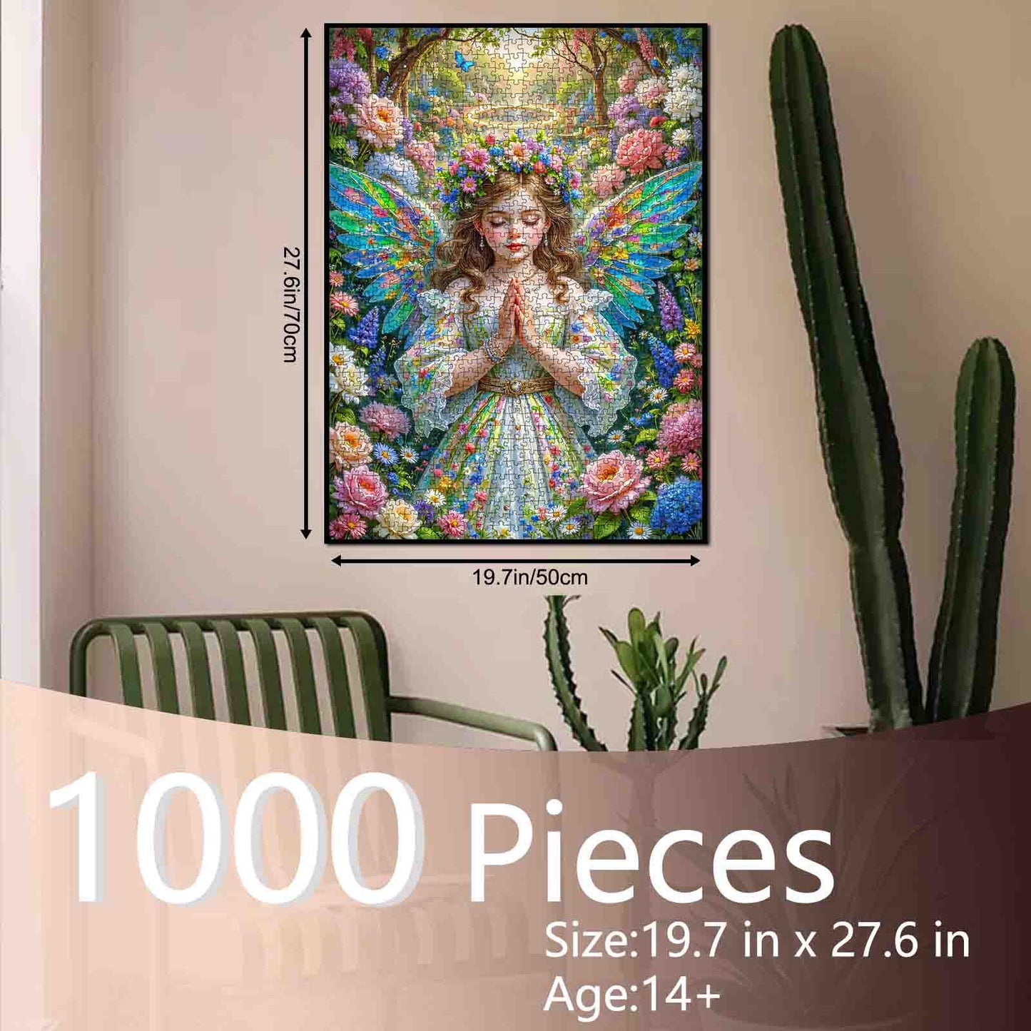 Blossom-Winged Fairy in Enchanted Garden Jigsaw Puzzle