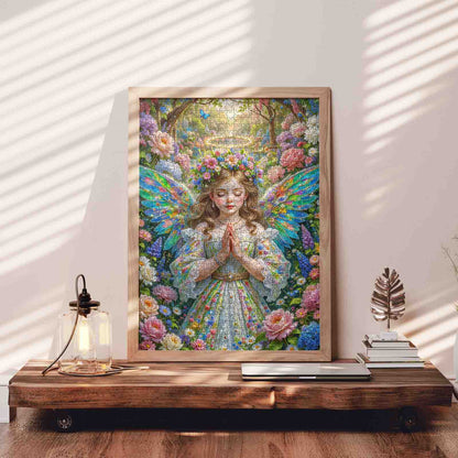 Blossom-Winged Fairy in Enchanted Garden Jigsaw Puzzle