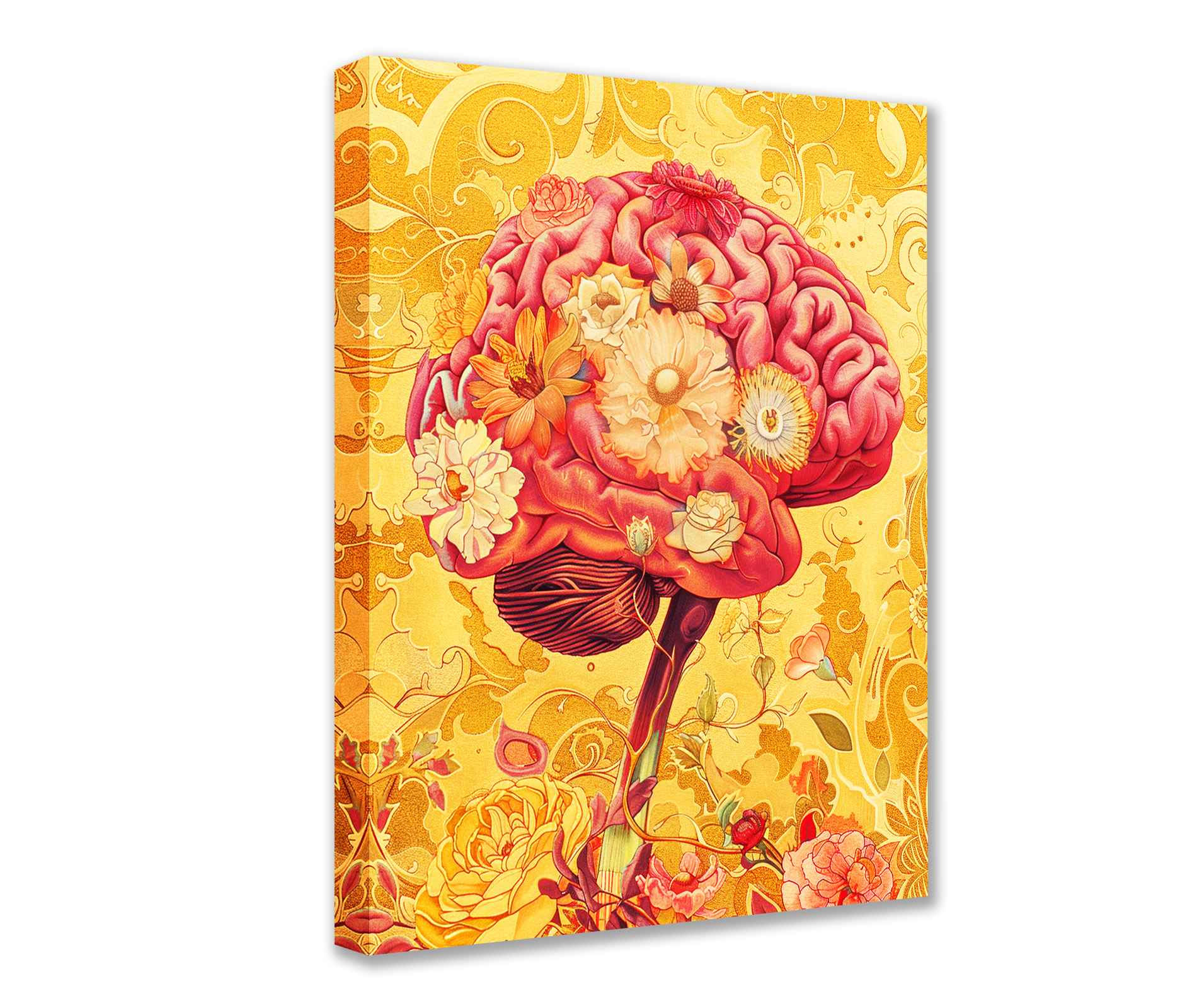 Floral Brain Harmony Canvas Wall Art