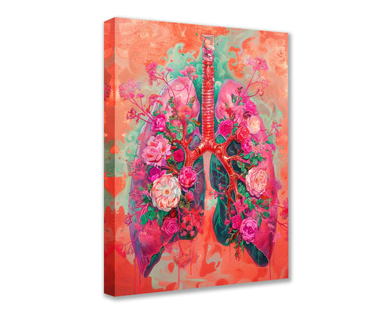 Floral Harmony Lungs Canvas Wall Art