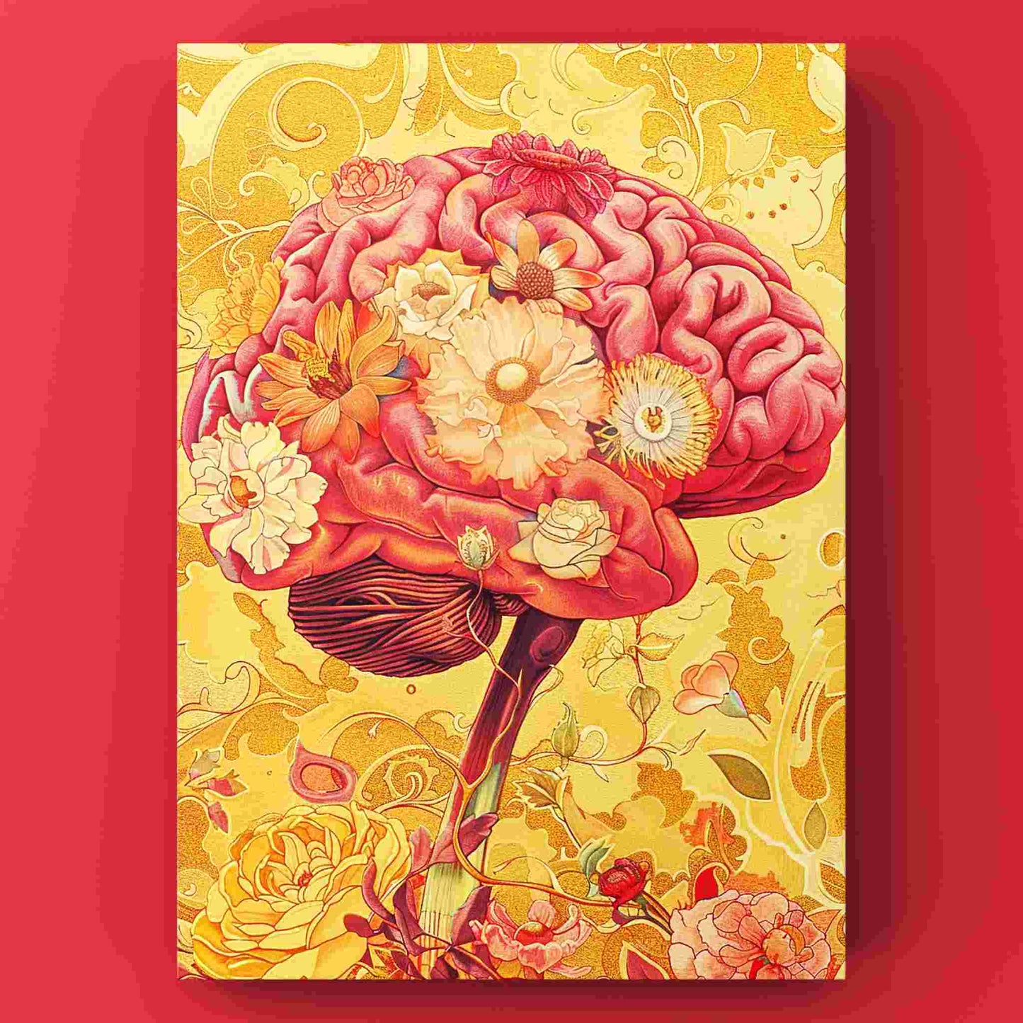 Floral Brain Harmony Canvas Wall Art