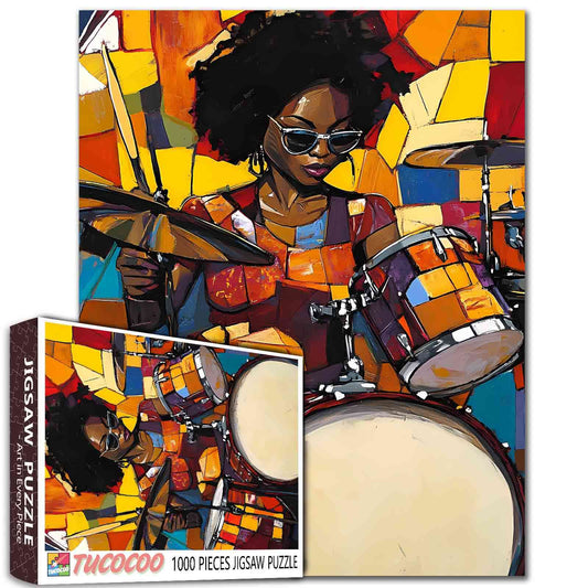Bold Drummer Vibes Jigsaw Puzzle