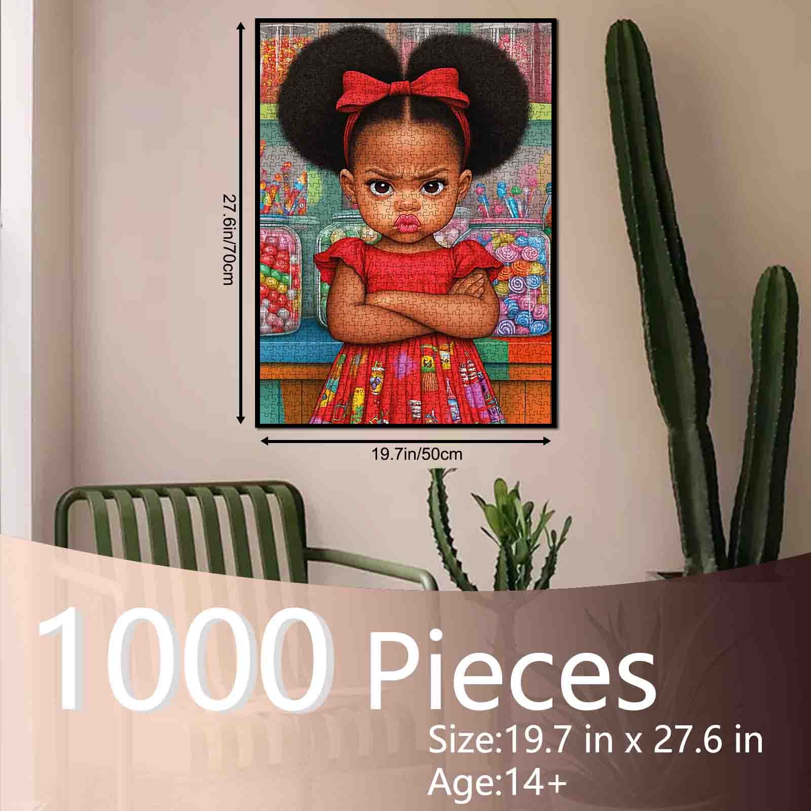 Bold Little Girl Candy Shop Jigsaw Puzzle