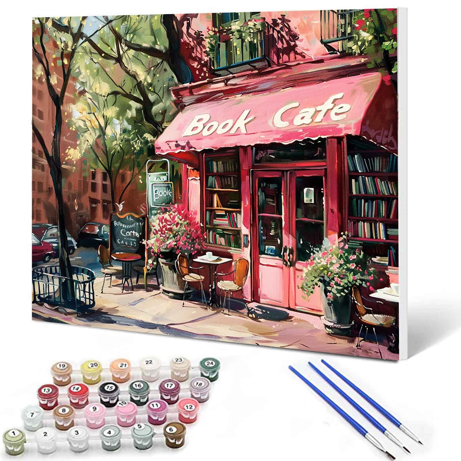 Cozy Urban Book Café Paint by Numbers