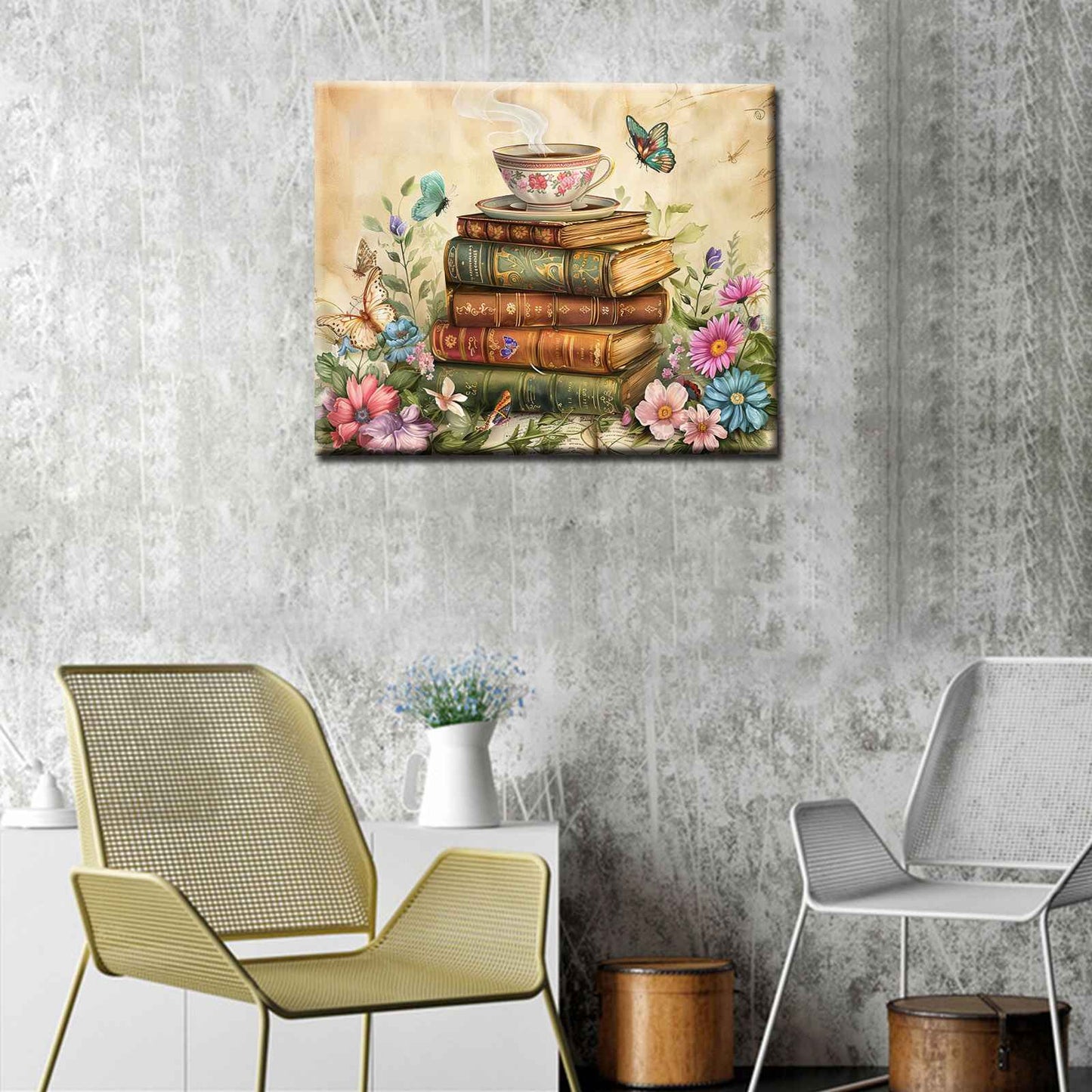 Books Tea and Butterflies Paint by Numbers