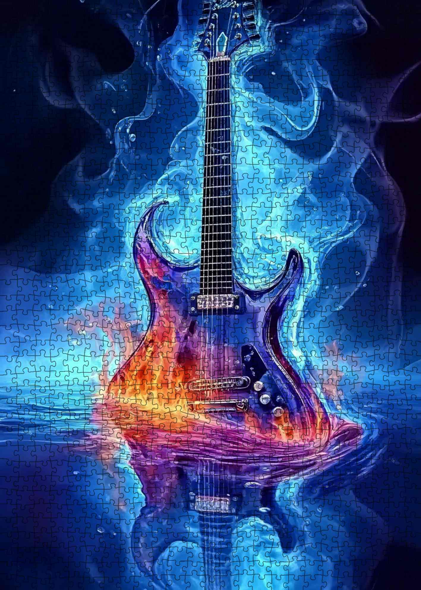 Burning Electric Guitar Jigsaw Puzzle – Tucocoo