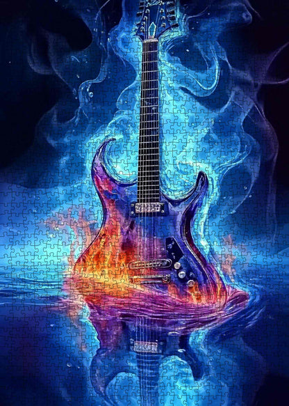 Burning Electric Guitar Jigsaw Puzzle