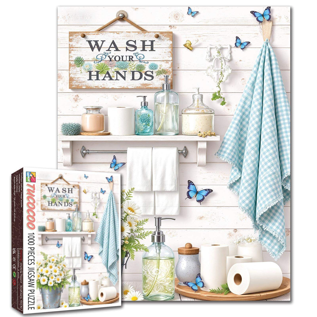 Butterfly Bathroom Garden Jigsaw Puzzle