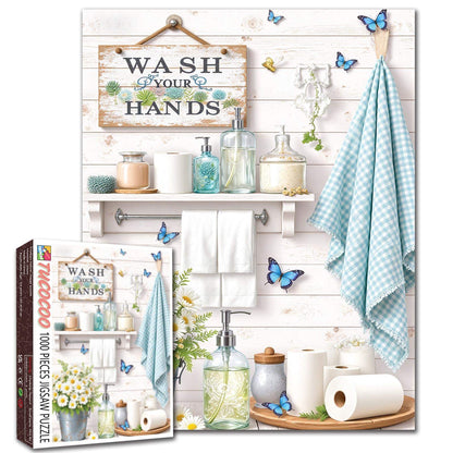 Butterfly Bathroom Garden Jigsaw Puzzle