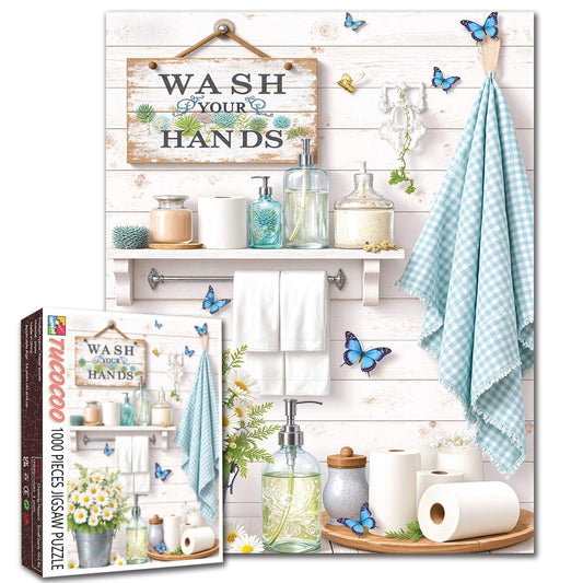 Butterfly Bathroom Garden Jigsaw Puzzle