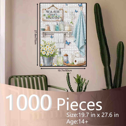 Butterfly Bathroom Garden Jigsaw Puzzle