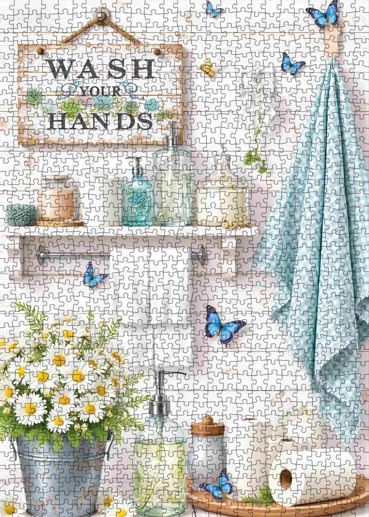 Butterfly Bathroom Garden Jigsaw Puzzle