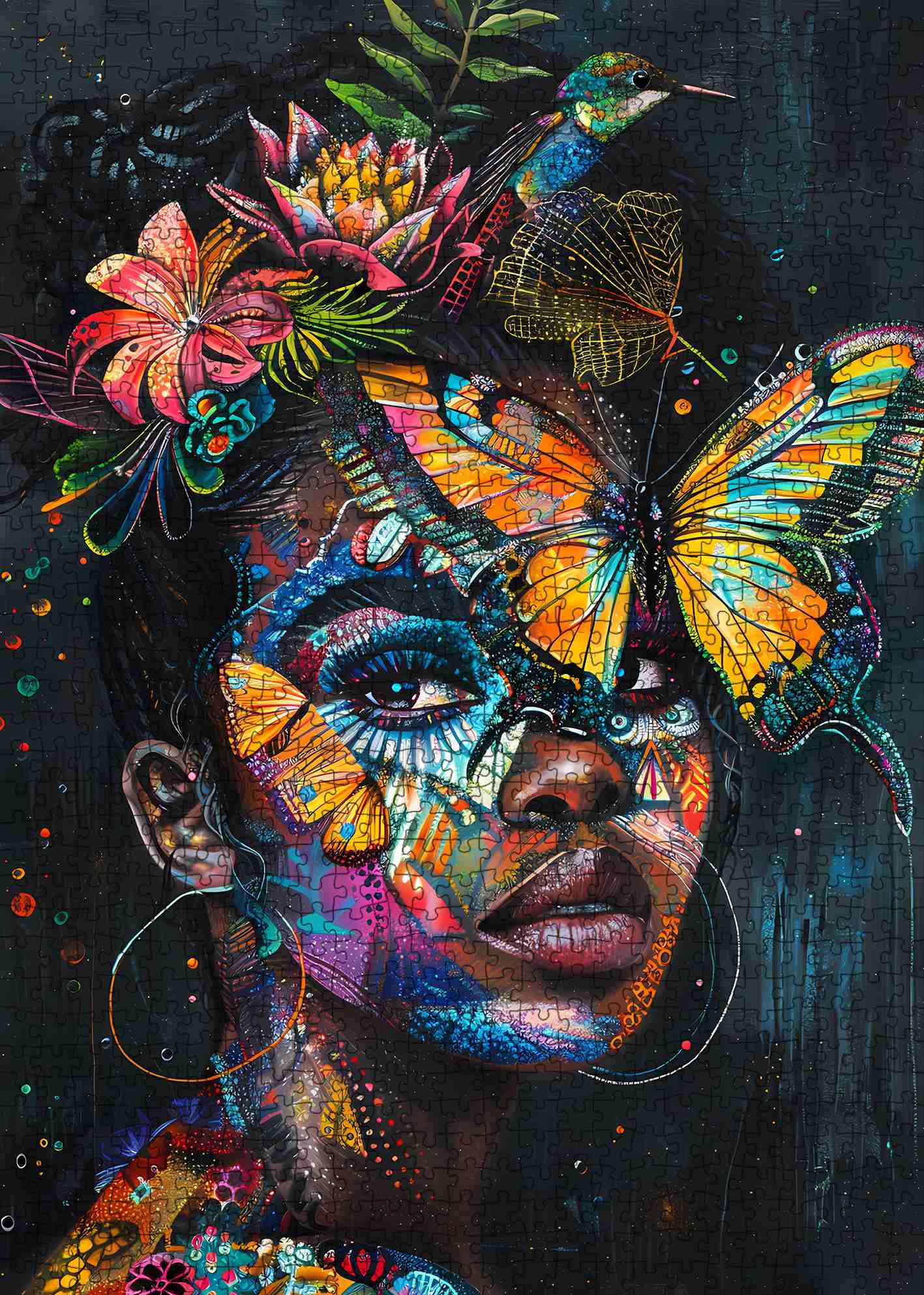 Butterfly Crown Dream Portrait Jigsaw Puzzle