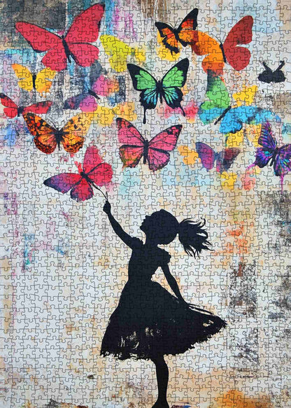 Butterfly Dreams Girl Jigsaw Puzzle