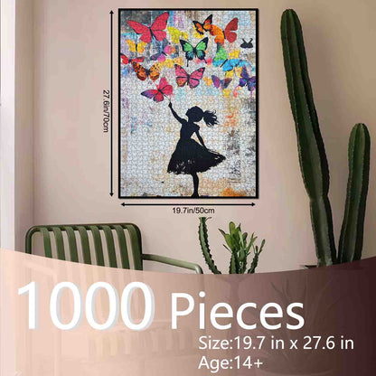 Butterfly Dreams Girl Jigsaw Puzzle