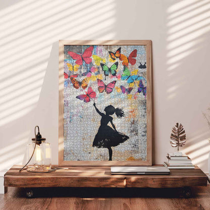 Butterfly Dreams Girl Jigsaw Puzzle