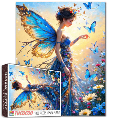 Butterfly Fairy in Enchanted Meadow Jigsaw Puzzle