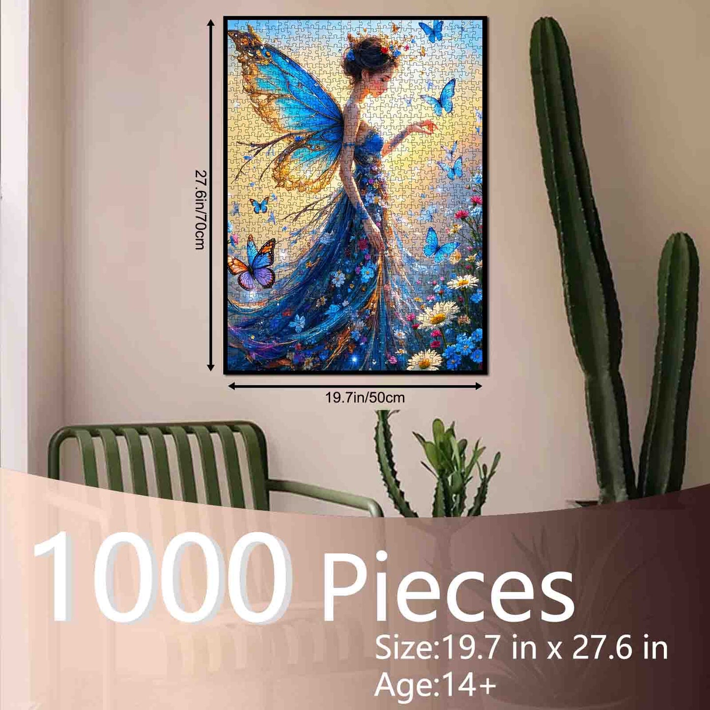 Butterfly Fairy in Enchanted Meadow Jigsaw Puzzle