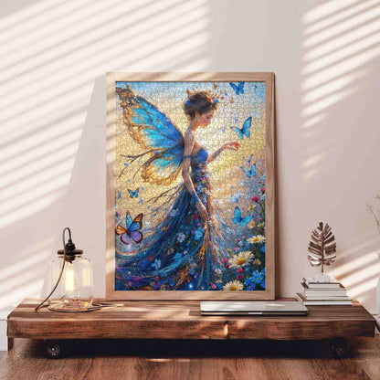Butterfly Fairy in Enchanted Meadow Jigsaw Puzzle