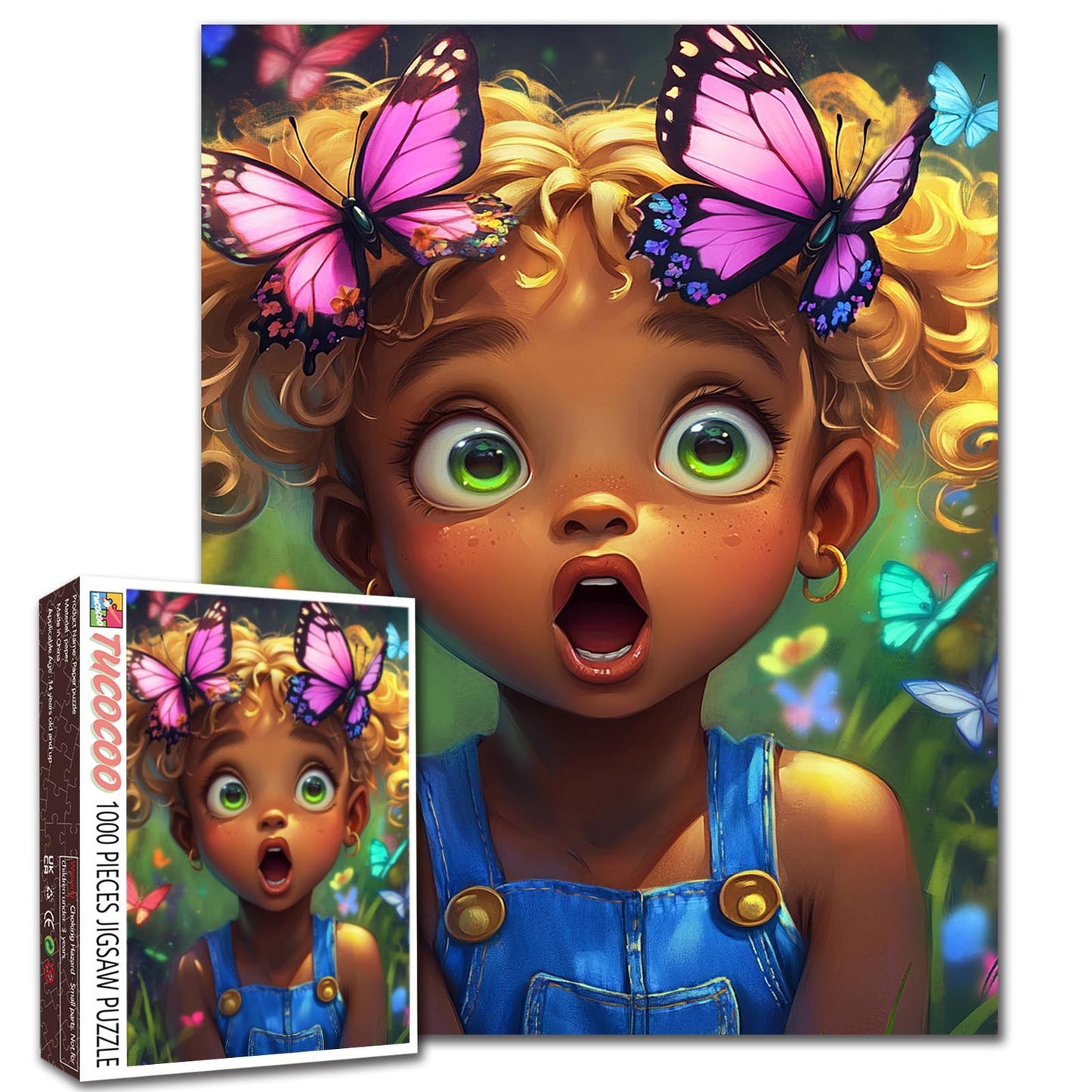 Butterfly Wonder African Girl Jigsaw Puzzle