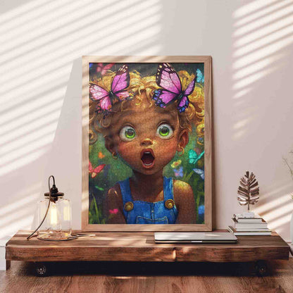 Butterfly Wonder African Girl Jigsaw Puzzle