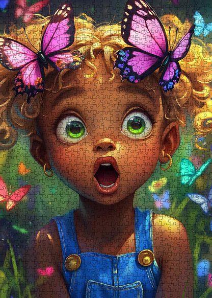 Butterfly Wonder African Girl Jigsaw Puzzle