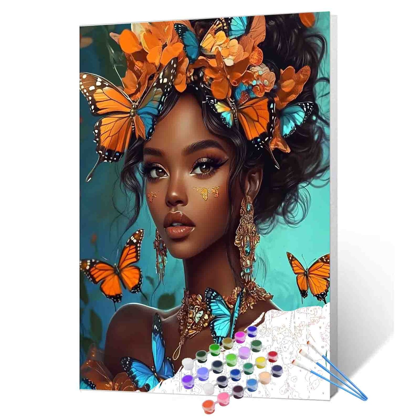 Butterfly Empress in Bloom Paint by Numbers