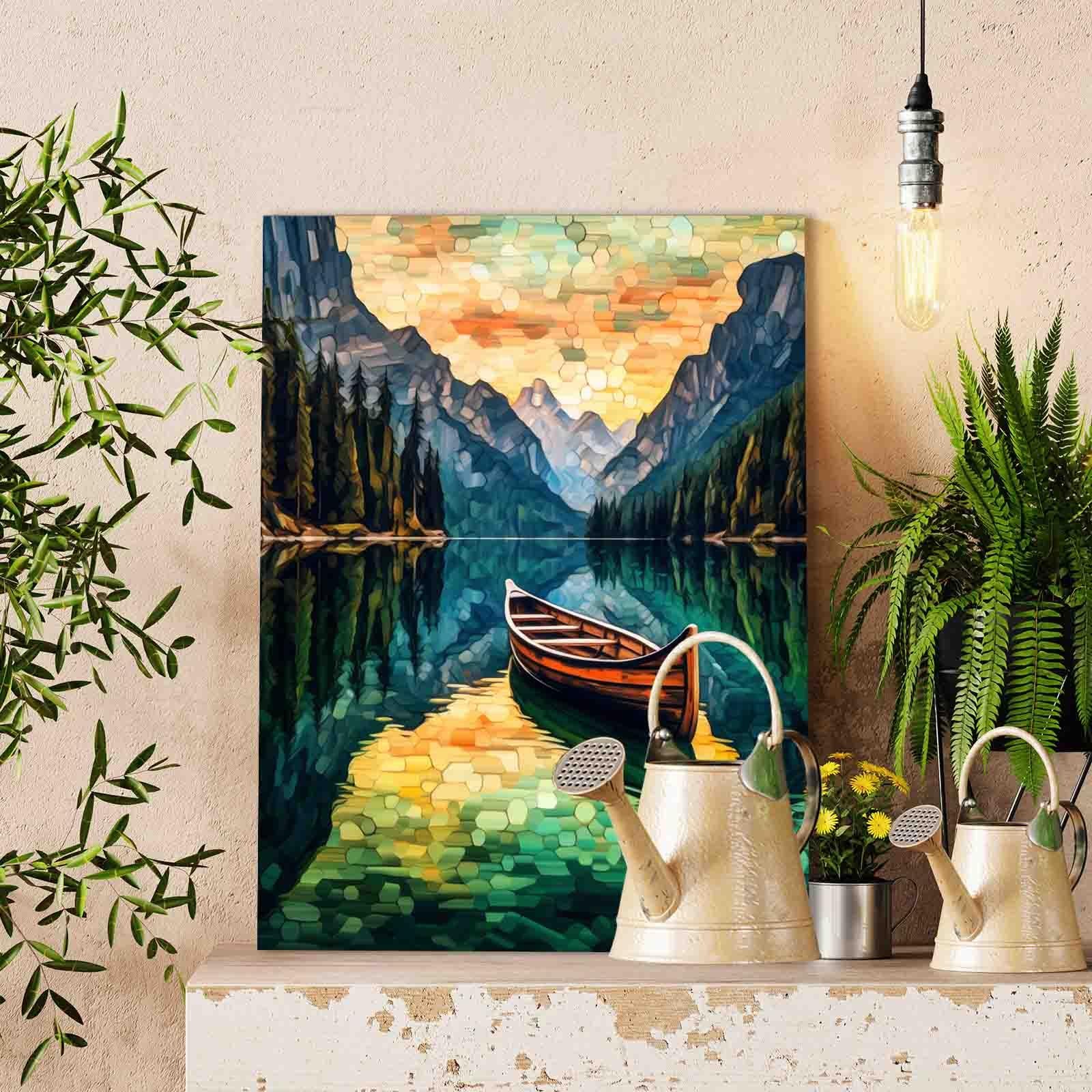 Canoe on Emerald Lake Paint by Numbers