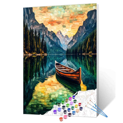 Canoe on Emerald Lake Paint by Numbers