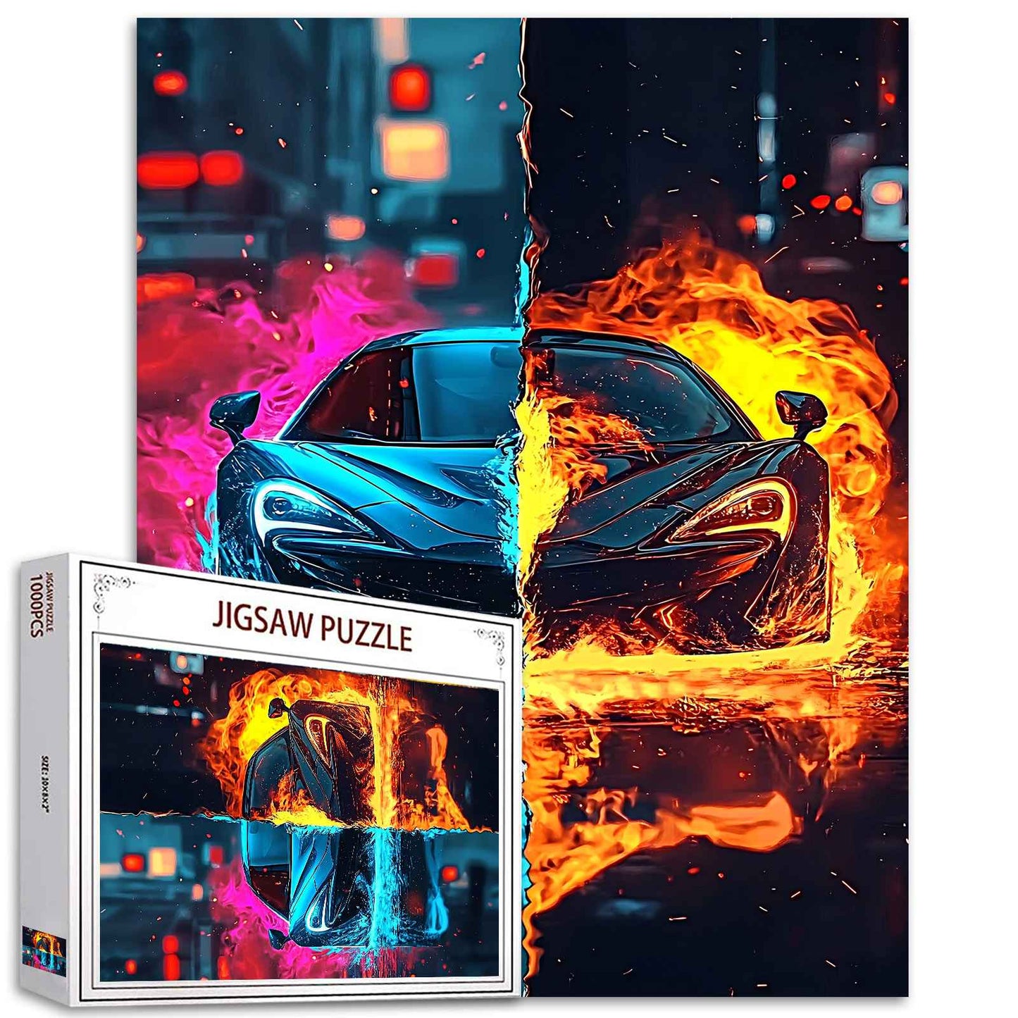 Fire and Ice Supercar Jigsaw Puzzles