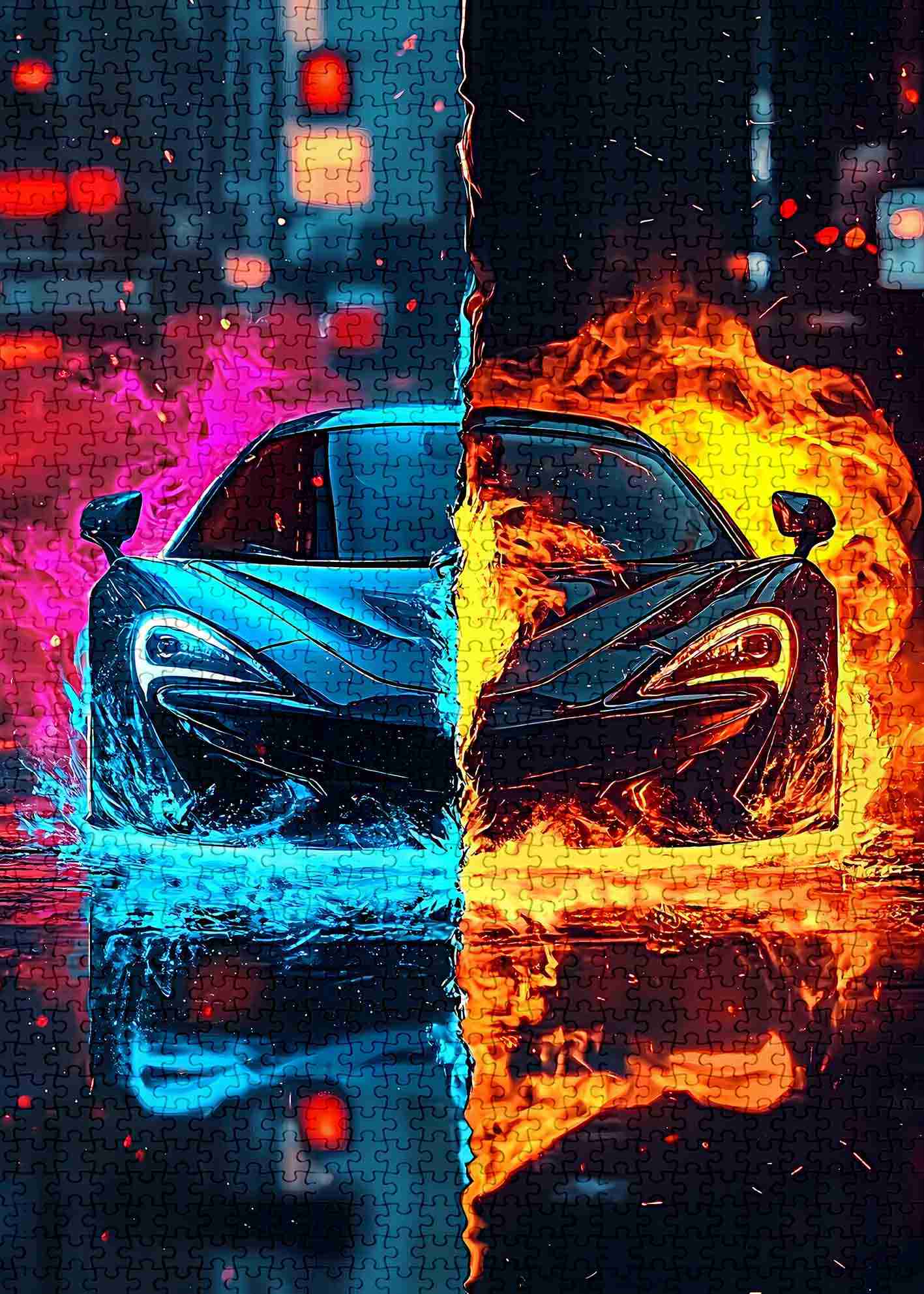 Fire and Ice Supercar Jigsaw Puzzles