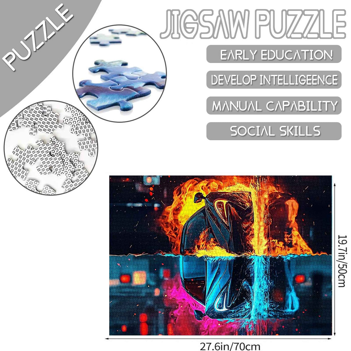 Fire and Ice Supercar Jigsaw Puzzles