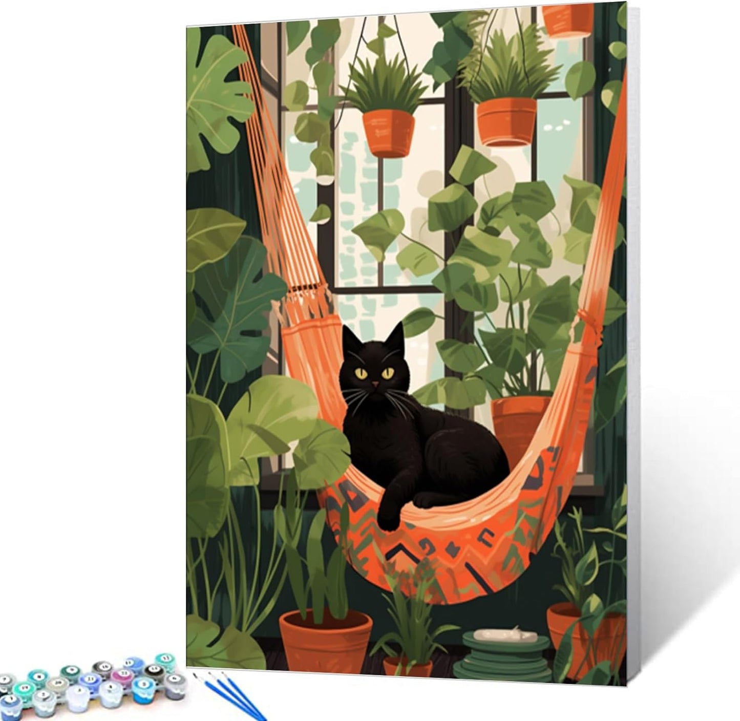 Cat on the Hammocks Paint by Numbers