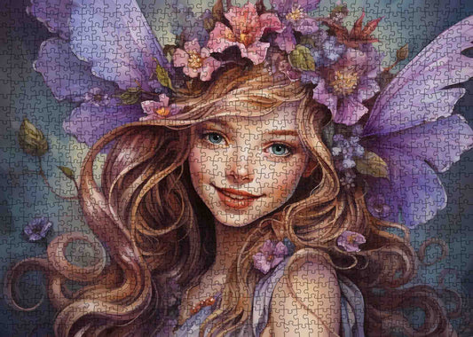 Charming Fairy with Lavender Wings Jigsaw Puzzle