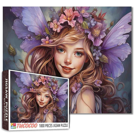 Charming Fairy with Lavender Wings Jigsaw Puzzle